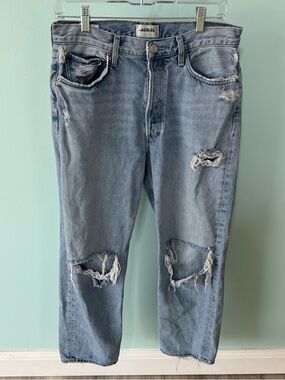 AGOLDE '90s Ripped Mid Rise Straight Leg Jeans Size 28